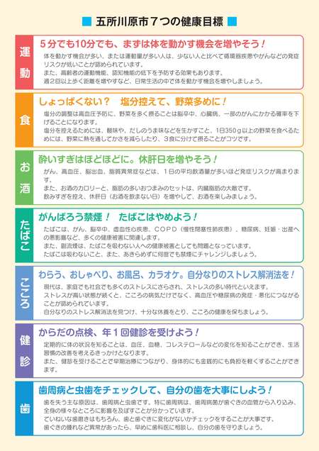 7つの健康目標チラシ2