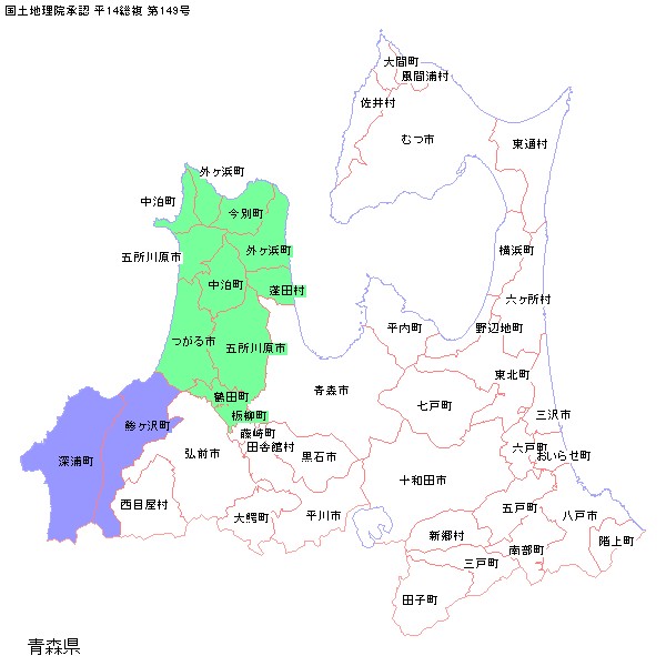 津軽半島地図